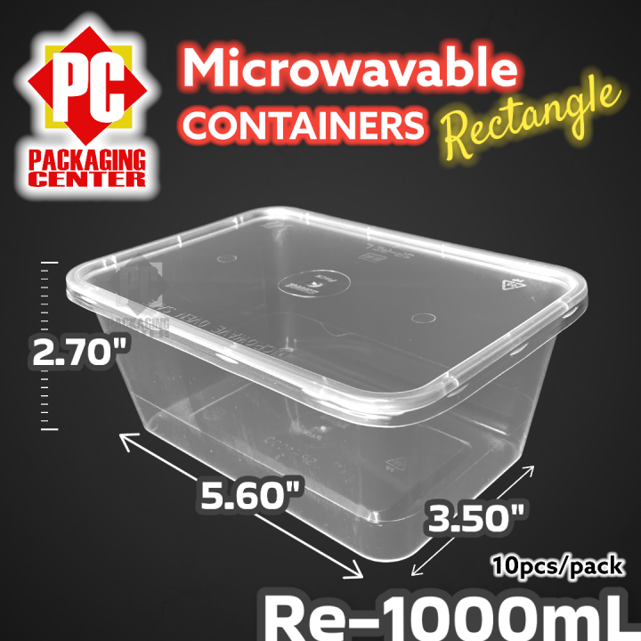 10pcs rectangle Microwavable Food Container disposable Plastic tub