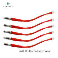 5Pcs 2Pc 12V 40W ตลับเครื่องทำความร้อนเครื่องทำความร้อนหลอดเซรามิค3d ชิ้นส่วนเครื่องพิมพ์เครื่องทำความร้อน HotEnd J-Head 6*20มม. Xh2.54-2pin สีขาว Terminal