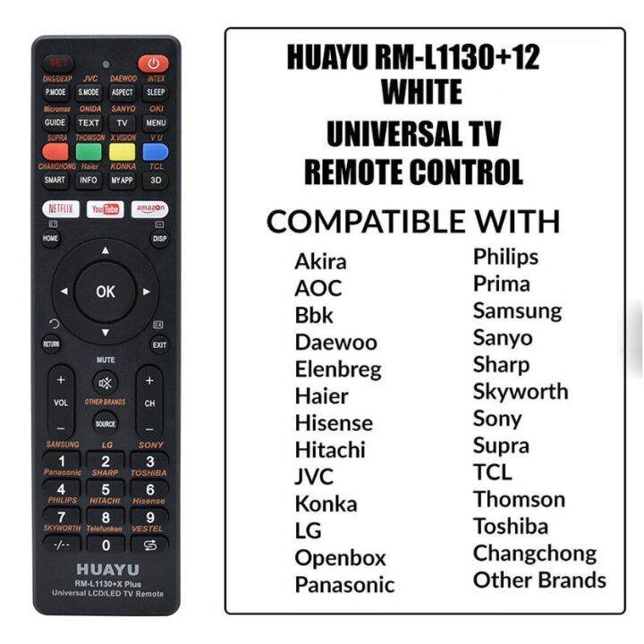 Huayu Rm L Universal Led Lcd Tv Remote Control For Majority Brands Rm L X Plus