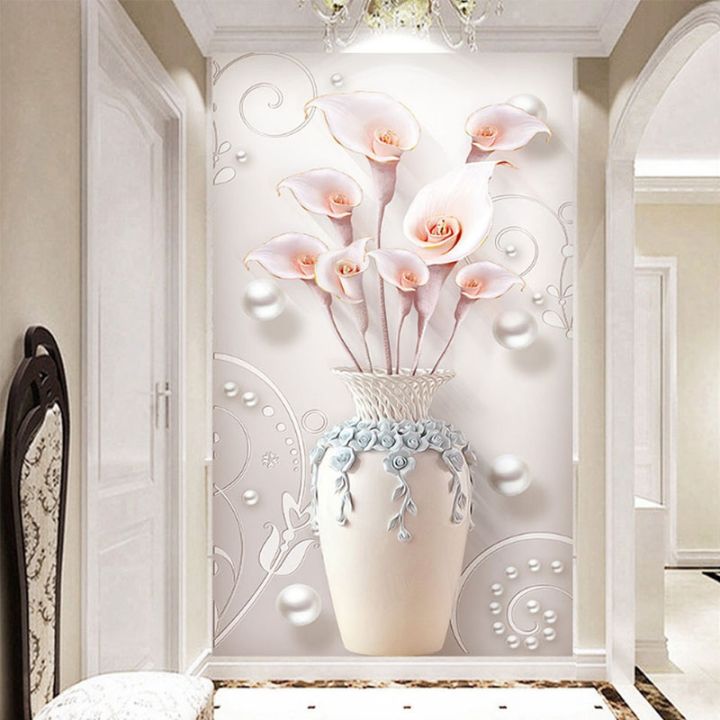 24-home-accessories-วอลล์เปเปอร์3d-สมัยใหม่บรรเทาดอกไม้แจกันผนังจิตรกรรมฝาผนังสไตล์ยุโรปทางเข้าห้องนั่งเล่นพื้นหลังกำแพงจิตรกรรมกระดาษ-de-parede