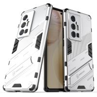 สำหรับ Vivo X70 Pro + Punk Armor 2 In 1 PC + เคสกันกระแทก TPU พร้อมที่วางที่มองไม่เห็น (สีดำ)