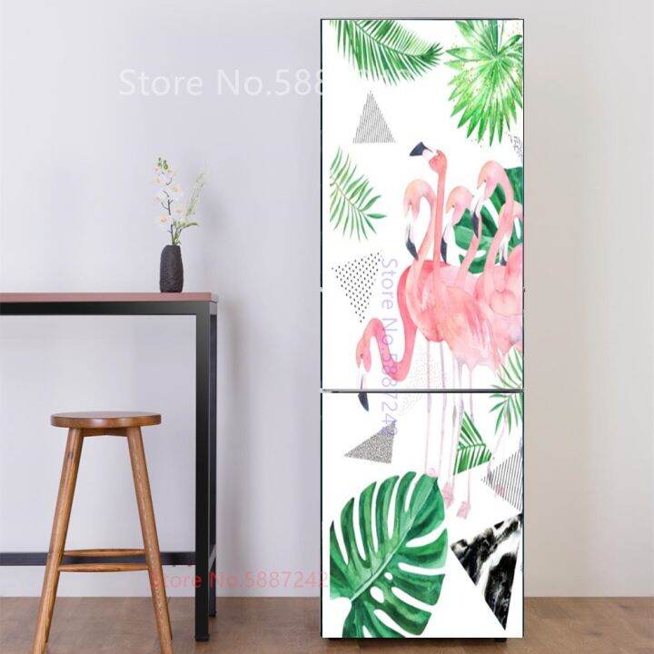 cw-watercolor-woman-fridge-stickers-tiger-refrigerator-sticker-self-adhesive-wallpaper-door-cover-film-decoration