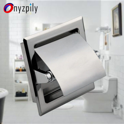 Onyzpily Bathroom Toilet Paper Holder Chrome Finish Stainless Steel Tissue Box Holder Free Shipping Chrome Black Wall Mounted