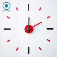 On-Time นาฬิกาไม่เจาะผนัง รุ่น V2 (Black-Red) สีดำ-แดง นาฬิกาDIY ตกแต่งผนังบ้าน ขนาดติดตั้ง 56 cm. ตาม Pattern