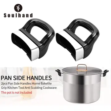Xiaoqun Bakelite Pot Handle Scald-proof Long Handle Grip Replacement with Screw for Kitchen Saucepan Pan Type A One size, Black