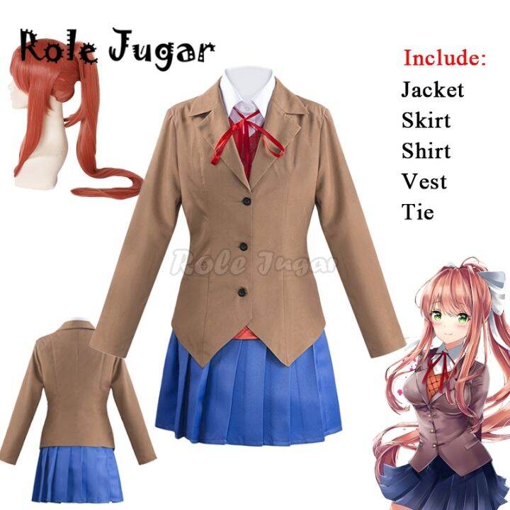 Doki Doki Literature Club Cosplay Costume Ddlc Sayori Natsuki Monika