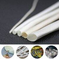 1/2/3/5/10M White 600°C High Temperature Braided Soft Fiber Tubing Insulation Cable Sleeving Fiberglass Tube 1-50mm Diameter Wires Leads Adapters