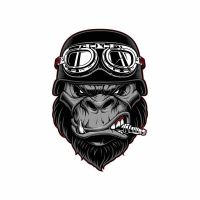 【cw】 Car Sticker for Gorilla Biker Cartoon Car Stickers Helmet Motorcycle Sunscreen Vinyl JDM Bumper Trunk Truck Graphics13cmx8cm