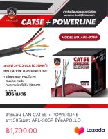 สายแลน LAN CAT5E + POWERLINE ยาว305เมตร APL-305P ยี่ห้อAPOLLO