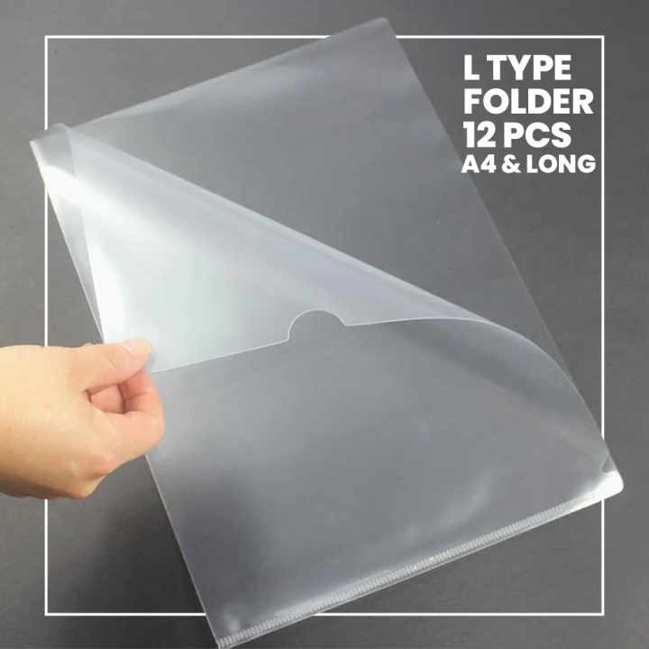 L TYPE Plastic Folder 12pcs per Pack A4, Long | Lazada PH