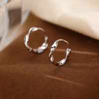 【HOT】 Fashion Distortion Twist Metal Hoop Earrings Round Accessories Jewelry