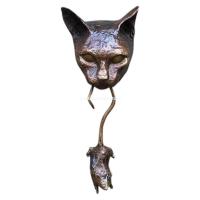 Cat Door Knocker Sculpture Cat &amp; Mouse Ornaments Decorative Cat Mouse Resin Dropship