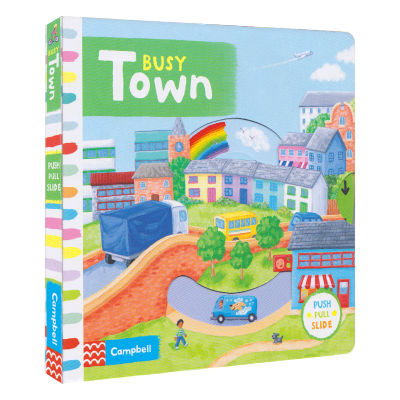 Busy town busy series paperboard Office Book Town Office operation book 3-6 years old Interactive English story picture book English original childrens book