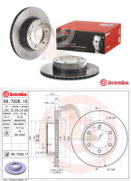 09 7226 11 จานเบรค ล้อ F (ยี่ห้อ BREMBO) รุ่น UV TOYOTA Prado KDJ90/100 ปี 1995-2002