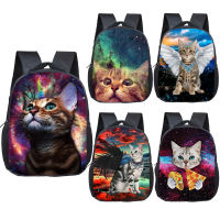 12 Inch Galaxy Angel Cat Backpack Children School Bags Girls Boys Kindergarten Backpack Baby Toddler Bag Kids Bookbag