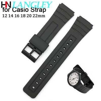 Rubber for W800H Band 12 14 16 20mm 22mm Sport Diving Silicone Watchband Accessories F91W F84 F105/108/A158