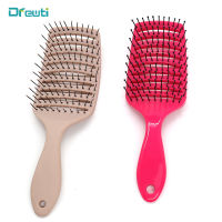 2021DREWTI Hair Styling Comb Scalp Massage Hairbrush Bristle Nylon Women Wet Curly Detangle Hair Brush for Salon Hairdressing Tools