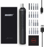 Cordless Electric Screwdriver, JAKEMY USB Rechargeable Multi-Function Magnetic Precision Power Screwdriver Repair Tool Kit with LED Light for PC, Phone, Android Phone, Watch, Laptop Y01-black