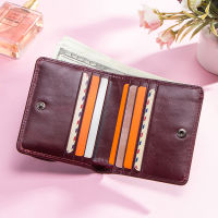 CONTACTS Genuine Leather Wallets for Women Short Fashion Womens Purses Handbags Female Bags Card Holder Coin Purses Money Clip