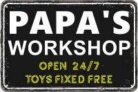 Teeshell Papas Workshop 装饰 20.32 x 30.48 厘米复古金属铝新奇锡标志(爸爸)