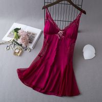 【CC】▤﹍  Nightdress Female Rayon Nightgown Loungewear Sleepwear Bathrobe Nightwear Dressing Gown