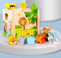 ❤️พร้อมส่ง❤️Todds &amp; Kids Toys ของเล่นเสริมพัฒนาการ ของเล่นไม้ บล็อคหยอดไม้ลายสัตว์สอนรูปทรง บล็อคไม้ใหญ่