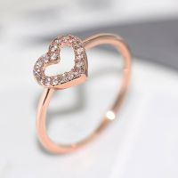 ZHOUYANG Rings For Women Girls Sweet Romantic Cute Heart Zircon 3 Color Wedding Party Daily Finger Rings Fashion Jewelry R916