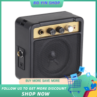 Mini Guitar Amplifier Amp Speaker 1W with 6.35mm Input 1/4 Inch Headphone Output Supports Volume Tone Adjustment Overdrive