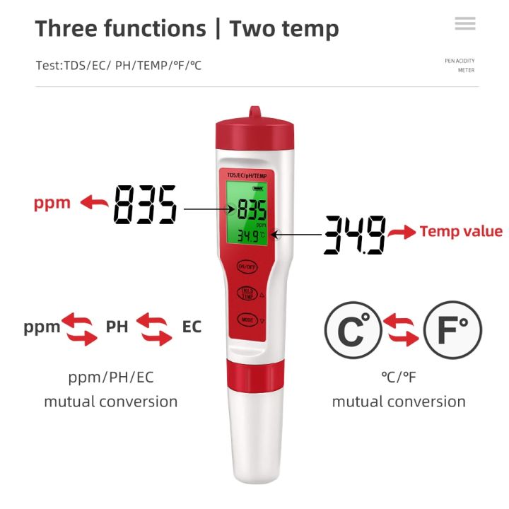 4-5-7ใน1เครื่องวัดค่า-ph-tds-ec-ความเค็ม-orp-s-เครื่องวัดอุณหภูมิ-g-พร้อมเครื่องทดสอบเครื่องตรวจคุณภาพน้ำแสงไฟดิจิตอลสำหรับตู้ปลา