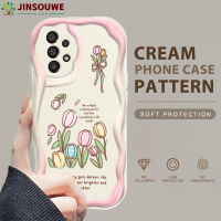 เคสมือถือปลอกสำหรับ Samsung Galaxy A33 5G กรัมสำหรับขอบลอนเนื้อครีมลายดอกไม้การ์ตูนเด็กหญิงเด็กชาย