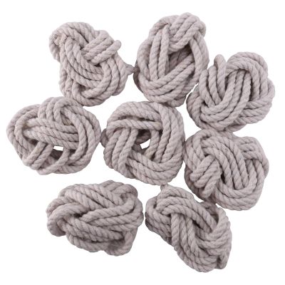 8Pcs Model Room Natural Jute Napkin Ring Rope Woven Napkin Buckle Linen Rope Napkin Ring