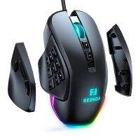 ZZOOI Seenda Gaming Mouse Vanguard S with Interchangable Side Plate 10000 DPI Programmable Macros and Customizable Computer RGB Mice