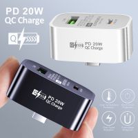 20W Mini USB Intelligent Splitter 5V-3A PD Hub Extender Splitter Square Charger Adapter untuk Ponsel Tablet Komputer