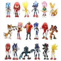 [AhQ ornaments] 8ซม. การ์ตูน Sonic Action Figures Collection ตุ๊กตาของเล่นตุ๊กตาตกแต่งเด็กวันเกิดคริสต์มาส Gifts