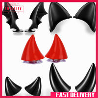 Imixcity 10pcs Motorcycle Helmet Horns Accessories Set Cute Cat Ears Devil Wings Shaped Adhesive Suction Cup Decoration Parts