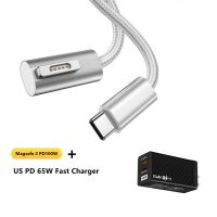 สายเคเบิลแม่เหล็ก PD USB-C 100W กับ GaN PD 65W ที่ชาร์จเร็วสำหรับ Macbook Air Pro สำหรับ A1369 1370 A1278 A1466 A1502 Magsafe 2 1สายชาร์จ