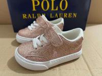 Ralphˉ Laurenˉ Buckled Childrens Shoes Rose Gold BLING Shiny Princess Shoes Convenient Lightweight and Comfortable for Girls