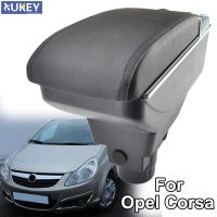 ที่เท้าแขนสำหรับ Opel Vauxhall Corsa D 2006-2014ส่วนที่เหลือแขนเลเยอร์คู่กล่องเก็บตกแต่งรถจัดแต่งทรงผม2008 2010