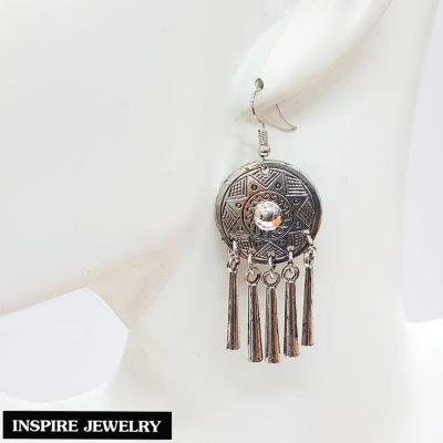 Inspire Jewelry ,ต่างหูโบราณ เงินรมดำ สำหรับชุดไทยประยุกต์