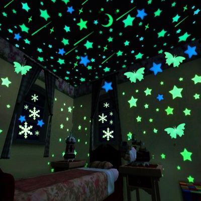 ■ Luminous Stars Wall Stickers Fluorescent Glow In The Dark Stickers for Kids Rooms Decorations Ornaments for Home Bedroom