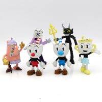 6ชิ้นอะนิเมะตุ๊กตาขยับแขนขาได้ Cuphead ของเล่นเด็กตัวเลขคอลเลกชันสำหรับเพื่อน S