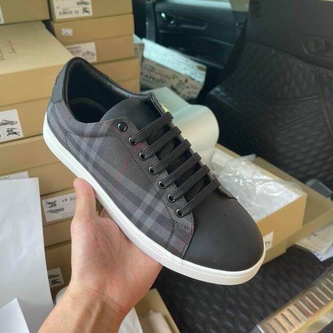 Giày nam sneaker BURBERRY, giày thể thao cổ thấp sang trọng lịch lãm trend  2021 full box - LUX STORE 