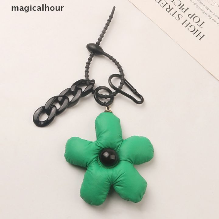 magicalhour-พวงกุญแจ-จี้ดอกไม้น่ารัก-สีดํา-สีเขียว-สําหรับคู่รัก