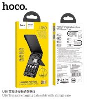 ตัวแปลง Hoco U86 USB to Type-C USB TO TYPE OTG Hoco U86 7in1 Multi-Functional Compact Cable Card with 22" USB-C Cable &amp; USB-A/Micro-USB/Light/OTG USB Adapter Kit Cable Convertor Storage Box for Traveling Phone Pad Charging PC Computer Data Transfer