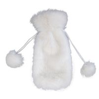 2Pc Luxury Faux Fur Wine Bottle Covers Bag Linen Holiday Champagne Bottle Cover for Home