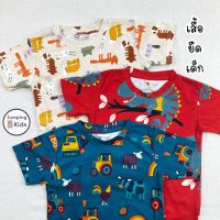 Jumping kids เสื้อยืดเด็ก H&amp;M ?? อายุ 2-12 ขวบผ้าคอตตอนผสม แขนสั้น คอกลม สำหรับเด็กผู้ชายและเด็กผู้หญิง (THM-1)