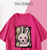 NUZIRO(พร้อมส่ง)เสื้อยืดแขนสั้น ลายกระต่ายการ์ตูน ผ้านิ่ม เด้ง ใส่สบาย สไตล์เกาหลี #A2991