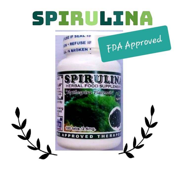 SPIRULINA Herbal Food Supplement 100 tablets 100 Natural FDA approved