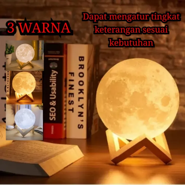 Lampu Tidur Estetik Minimalis Bulan D Cm Bayar Dirumah Lampu