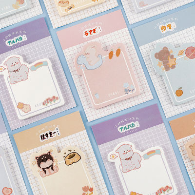 30 แผ่น/ชุด Kawaii การ์ตูนสัตว์ Alpaca แมวสุนัข MeMO Pad Sticky Notes To Do List Planner สติกเกอร์ธงหน้า office Decor-Yrrey